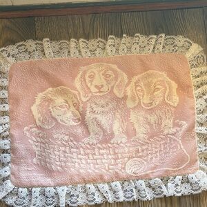 Vintage Pink Lace Dog Pillow